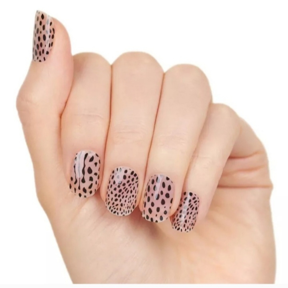 Color Street Purr Diem Black Clear Animal Print Nail Polish Strips